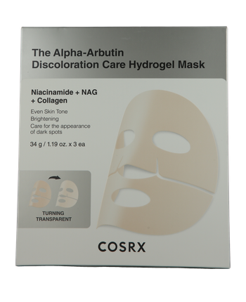 COSRX The Alpha-Arbutin Discoloration Care Hydrogel Mask (3 x 34 g)