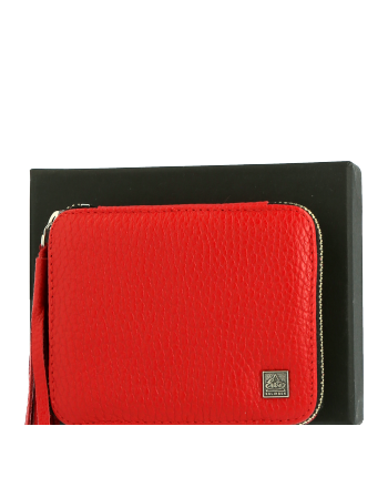 Erbe Solingen Maniküre-Etui aus Leder mit Reißverschluss und Anhänger in Rot (5-teilig)