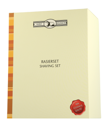 Golddachs Rasier-Sets Rasierset Olivenholz/Edelstahl mit Rasiermesser & Kunsthaar-Pinsel (3-teilig)