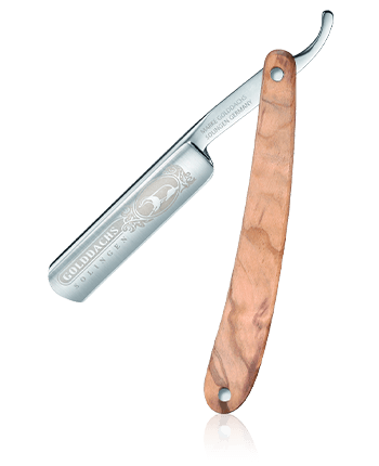 Golddachs Rasiermesser Griffschale Olivenholz