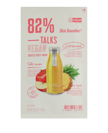 Missha Talks Vegan Squeeze Sheet Mask Skin Smoother! Apple/Pineapple (27 g)