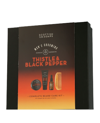 Scottish Fine Soaps Men's Grooming Thistle & Black Pepper Face & Beard Set mit Beard Balm