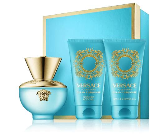 Versace Dylan Turquoise 50 ml EdT Set mit 2x Pflege