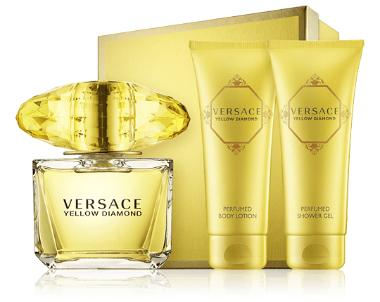 Versace Yellow Diamond 90 ml EdT Set mit 2x Pflege