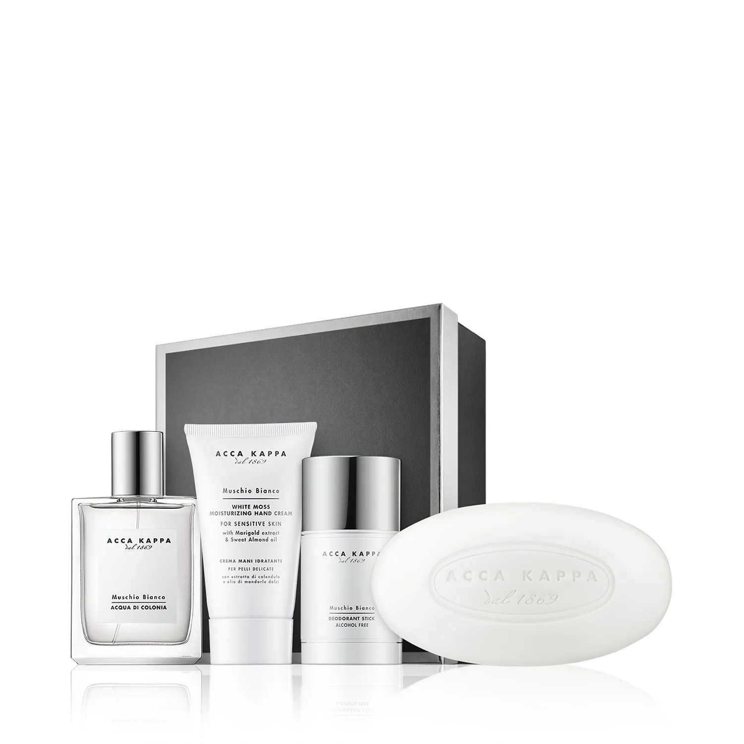 Acca Kappa Muschio Bianco 50 ml EdC Set mit EdC Spray & 3x Pflege