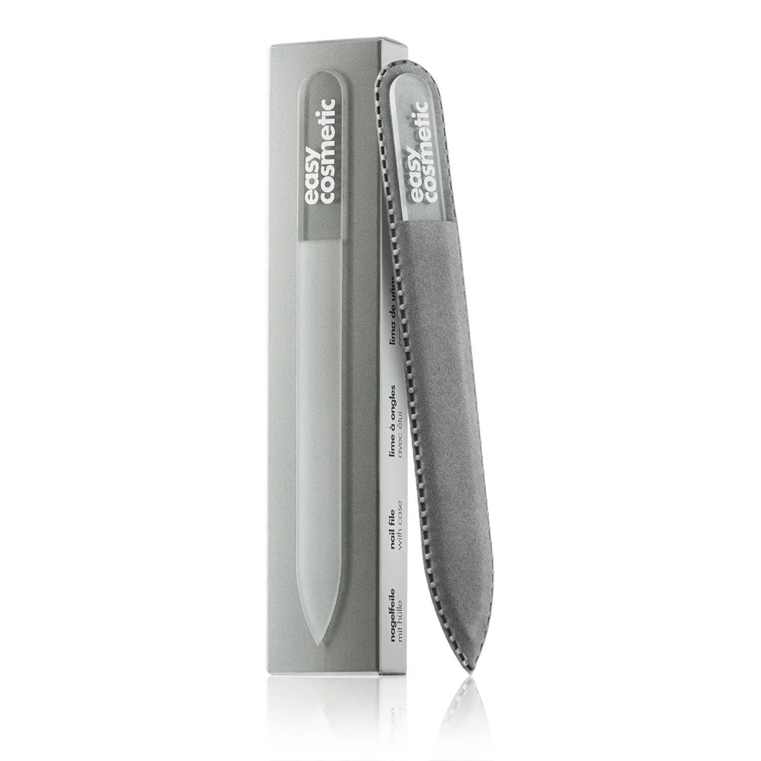 easycosmetic Nagelfeile Glasnagelfeile mit Schutzhülle