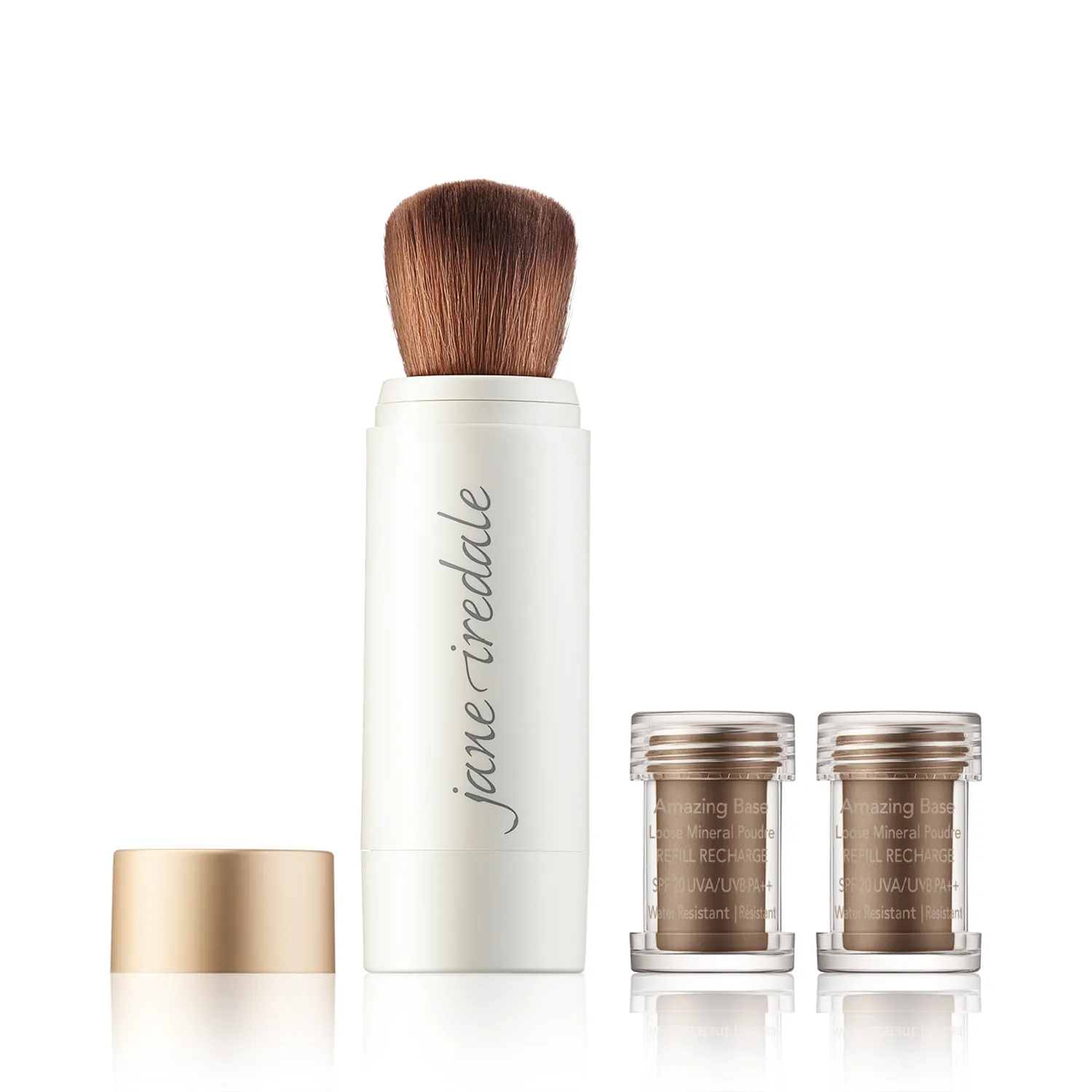 Jane Iredale Amazing Base Refillable Brush + 2 Refills Mahogany (1 Stück + 2x2,5 g)