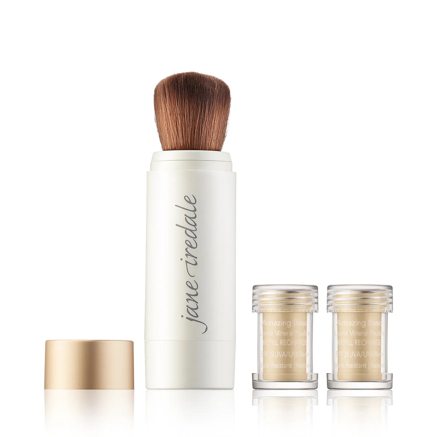 Jane Iredale Amazing Base Refillable Brush + 2 Refills Warm Sienna (1 Stück + 2x2,5 g)