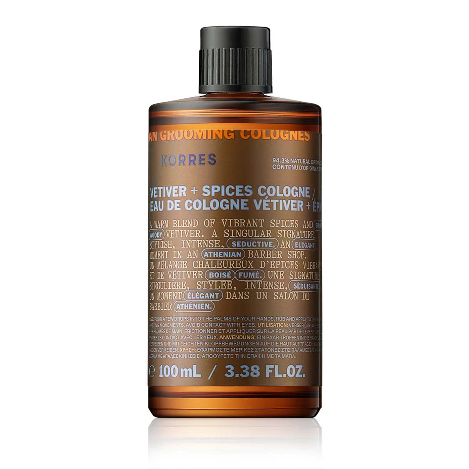 Korres Athenian Grooming Vetiver + Spices Eau de Cologne (100 ml)