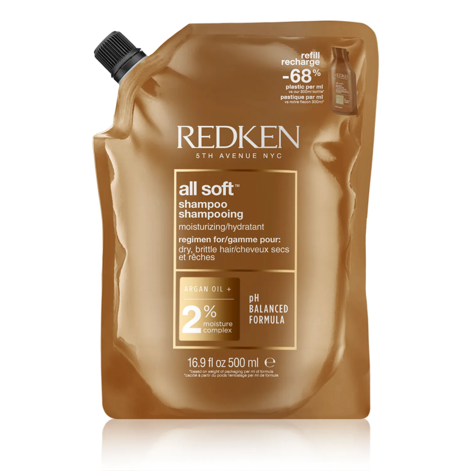 Redken All Soft Shampoo Moisturizing Refill (500 ml)