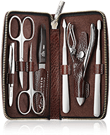 Erbe Solingen Maniküre-Etui Houston aus echtem Leder mit Reißverschluss Manicureset 7-teilig