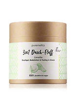 puremetics 3in1 Dusch-Fluff Limette - Duschgel, Bodylotion & Peeling in Einem 250g