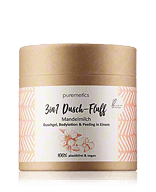 puremetics 3in1 Dusch-Fluff Mandelmilch - Duschgel, Bodylotion & Peeling in Einem Körperpeeling 250 g