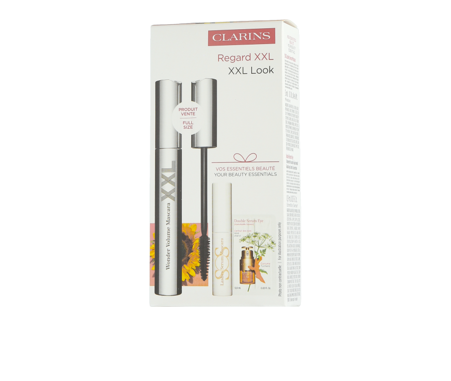 Clarins Mascara Wonder Volume XXL Set mit 01 Extreme & SOS Serum Mascara