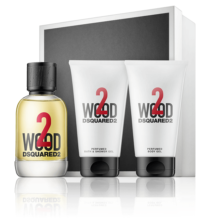 Dsquared² 2 Wood 50 ml EdT Set mit Shower & Body Gel