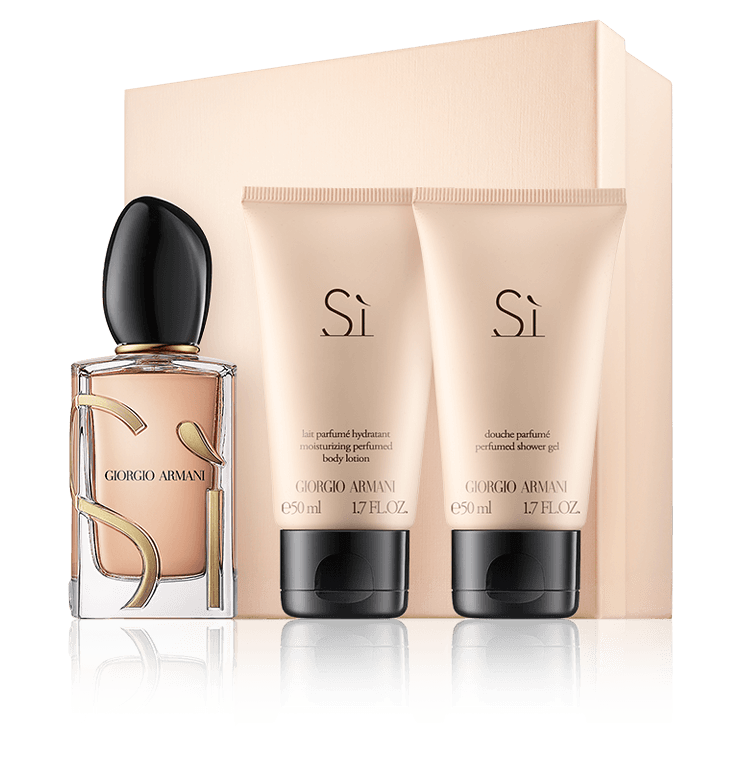 Giorgio Armani Sì 50 ml EdP nachfüllbar mit Shower Gel & Body Lotion