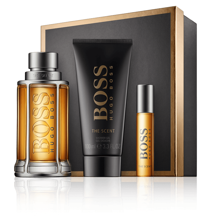 Hugo Boss The Scent 100 ml EdT Set mit Shower Gel & Mini EdT