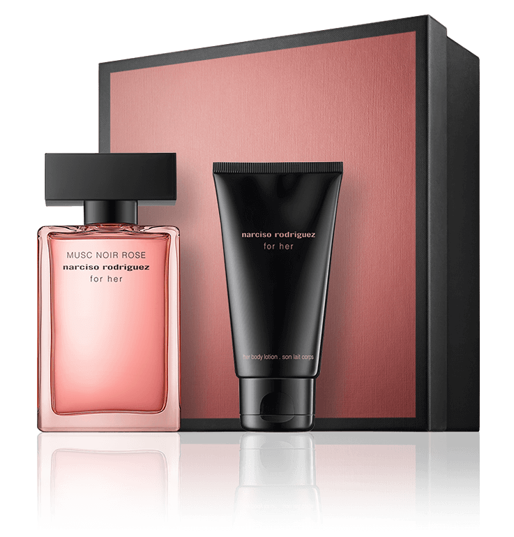 Narciso Rodriguez for her Musc Noir Rose 50 ml EdP Set mit Body Lotion