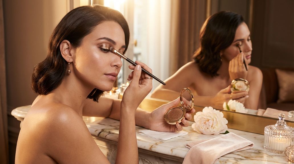 Hoe breng ik glitter- of metallic-oogschaduw aan zonder dat er deeltjes in mijn ogen terechtkomen?