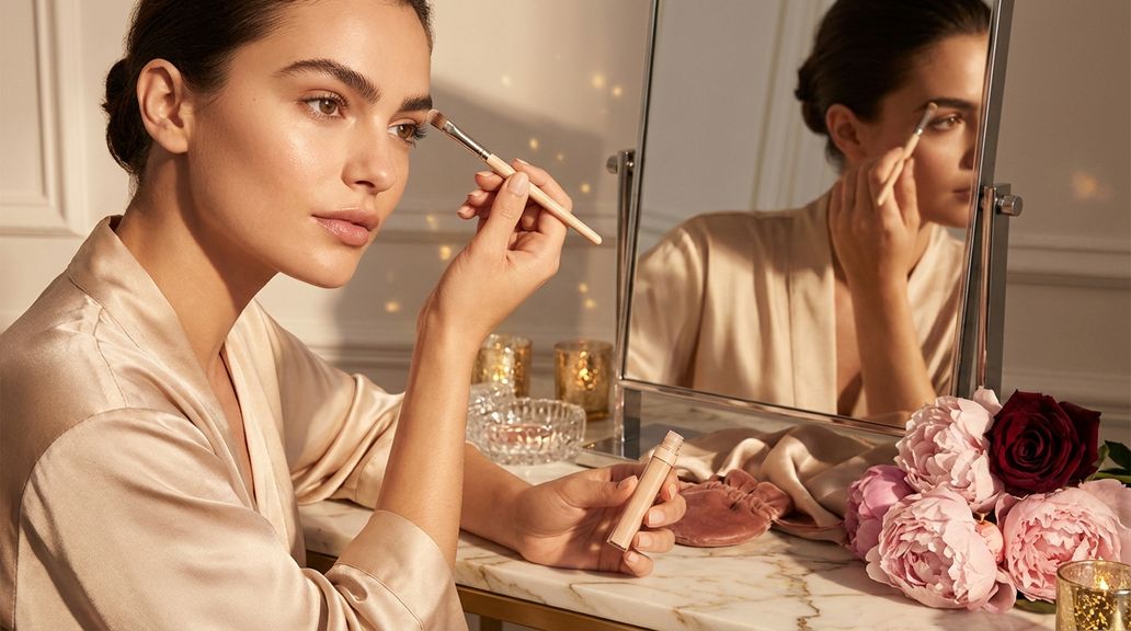 Hoe breng ik highlighter of concealer rond de wenkbrauwen aan om ze preciezer te laten lijken?