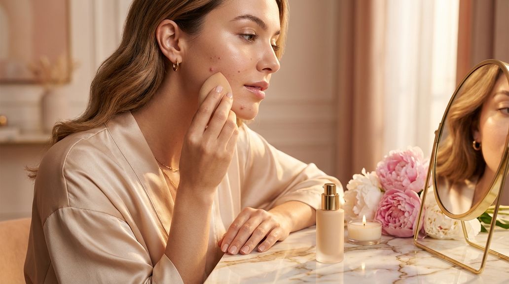 Hoe dek ik puistjes en acnelittekens optimaal af met foundation?