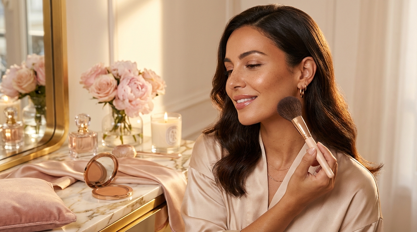 Hoe gebruik ik bronzer om mijn gezicht op een natuurlijke manier te verwarmen?