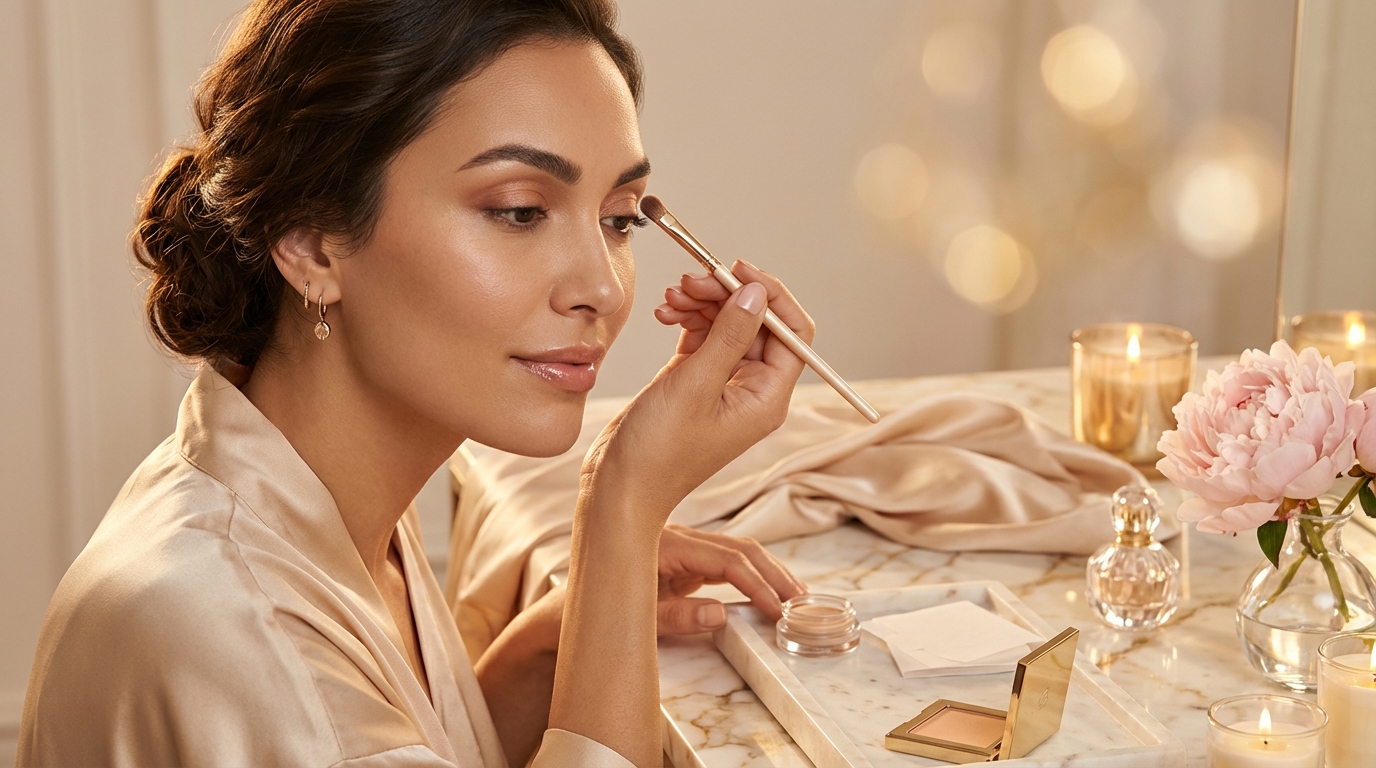 Hoe voorkom ik dat oogschaduw in de arcadeboog gaat creasen?