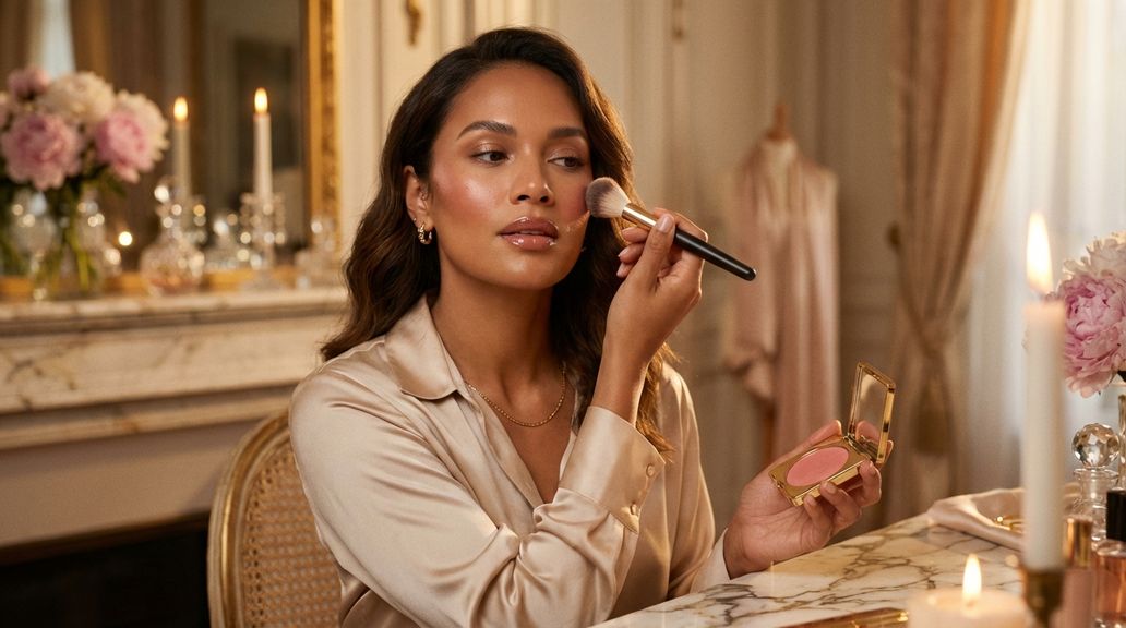 Welche Technik eignet sich, um Blush so zu platzieren, dass das Gesicht frischer und gelifteter wirkt?