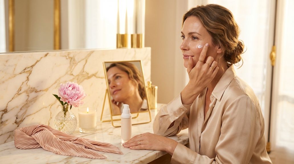 Welke basisverzorging is geschikt voor een volwassen huid die neigt tot onzuiverheden en tegelijkertijd de eerste lijntjes vertoont?