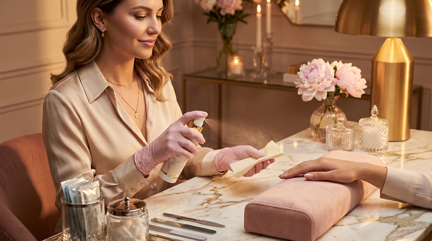 Wie oft sollte eine Nagelmodellage-Station im Studio gereinigt und desinfiziert werden?
