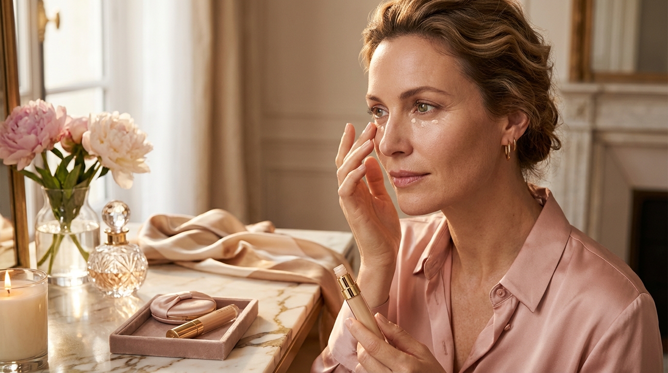 Wie trage ich Concealer richtig auf, ohne dass er sich in Fältchen absetzt?