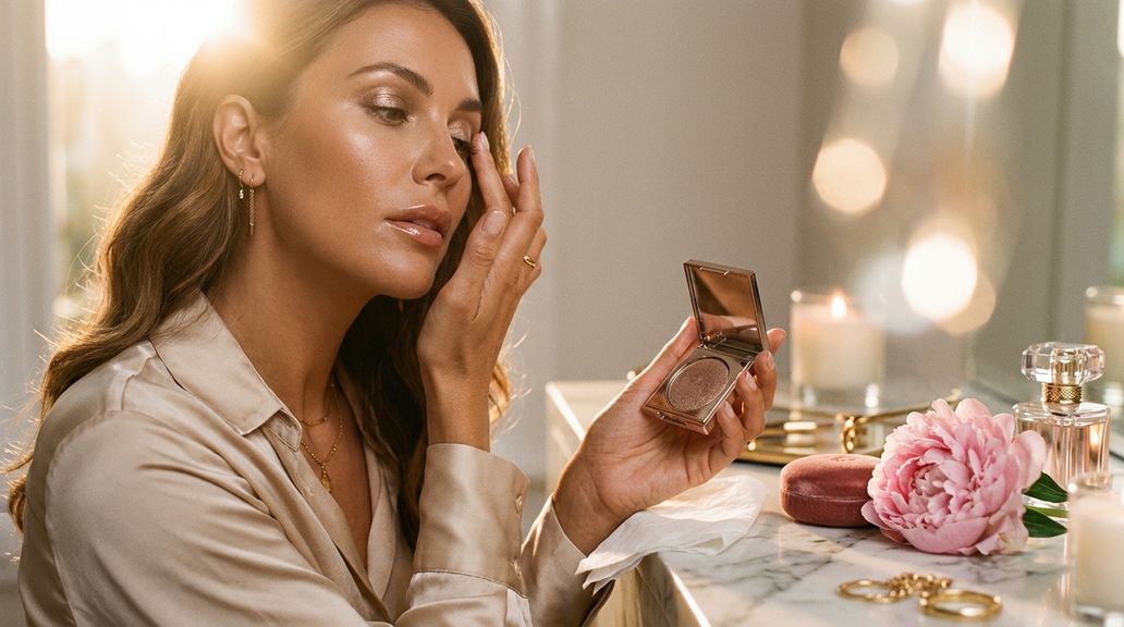 Wie trage ich Glitzer- oder Metallic-Lidschatten auf, ohne dass Partikel ins Auge geraten?