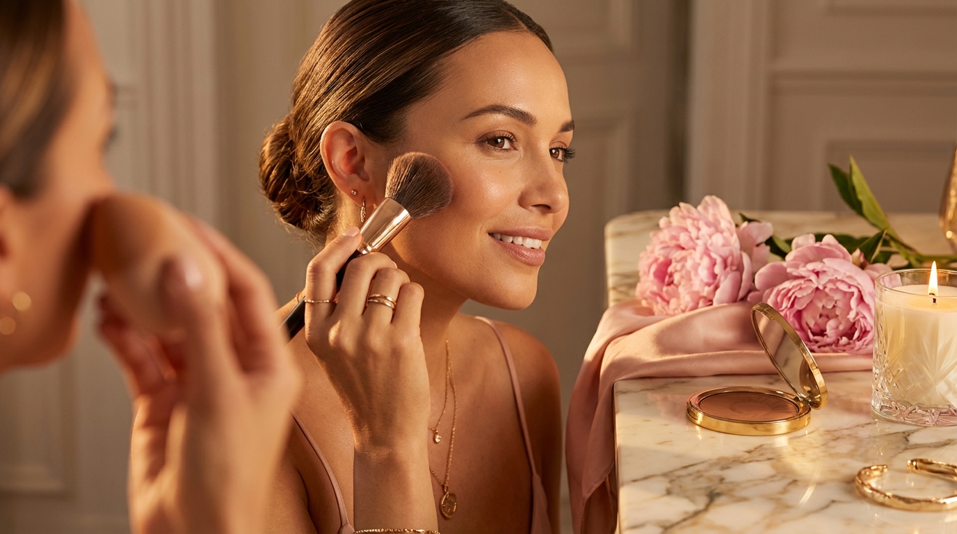 Wie verhindere ich Flecken oder Balken beim Auftragen von Bronzer?