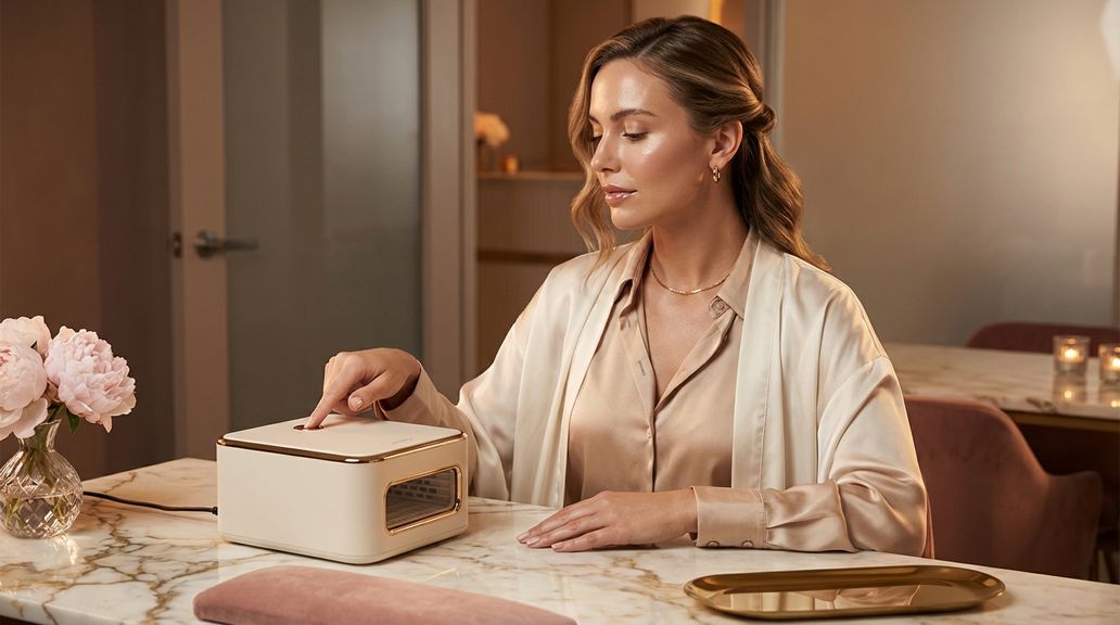 Wie wird verhindert, dass Staub und Nagelreste in angrenzende Räume des Studios verschleppt werden?