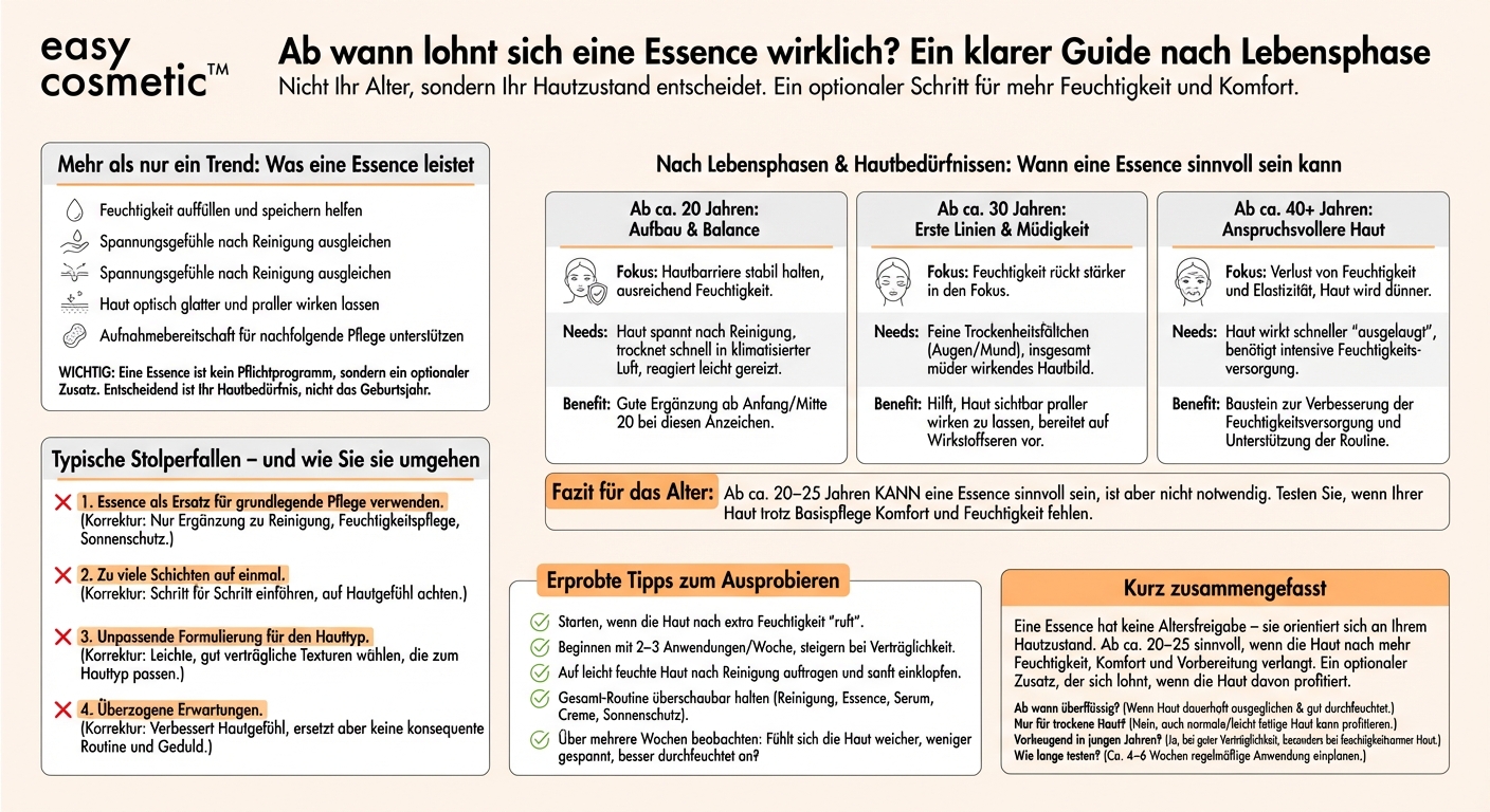 Ab welchem Alter lohnt sich die Verwendung einer Essence in der Pflegeroutine?