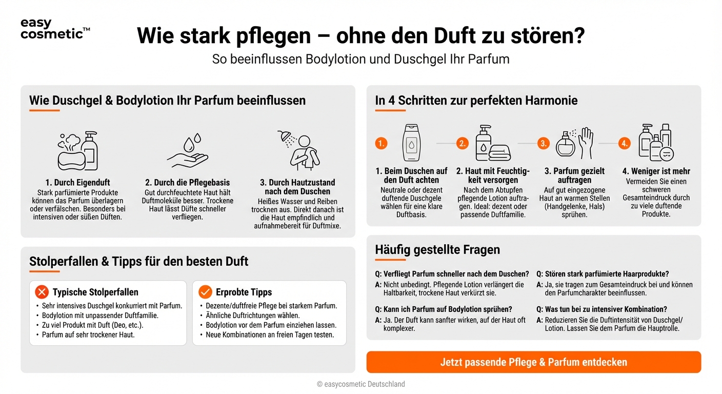 Beeinflussen Bodylotion oder Duschgel den Duft meines Parfums?