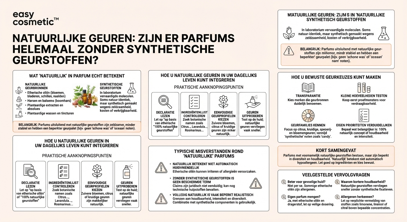 Bestaan er parfums zonder synthetische geurstoffen of volledig natuurlijke parfums?