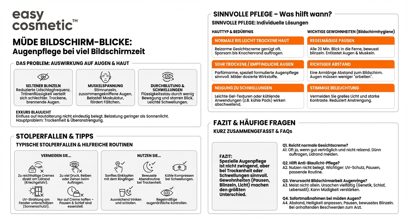Brauche ich eine spezielle Augenpflege, wenn ich viel am Bildschirm arbeite?