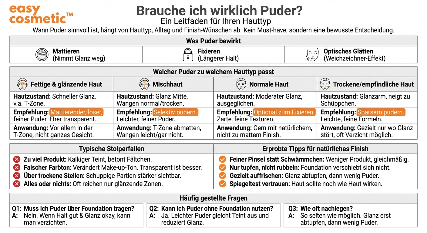 Brauche ich wirklich Puder, und wenn ja, welches für meinen Hauttyp?