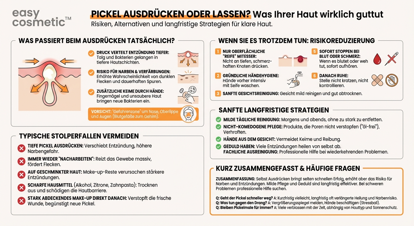 Darf ich Pickel ausdrücken oder verschlimmert das die Haut?