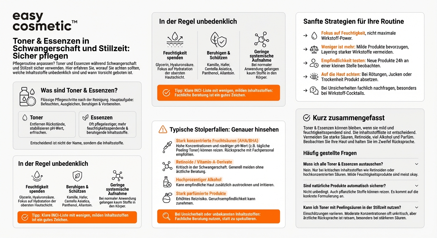 Eignen sich Toner und Essenzen für die Anwendung während Schwangerschaft und Stillzeit?
