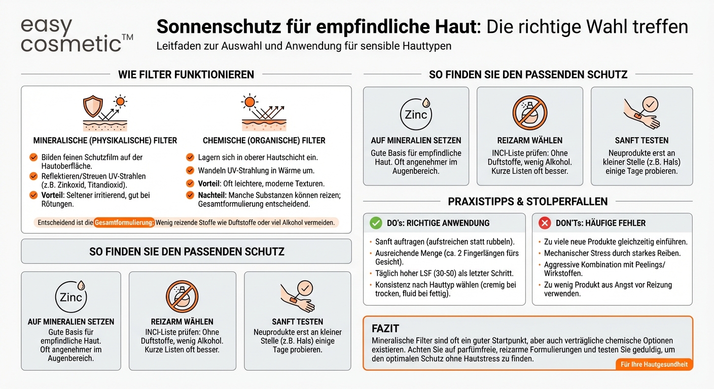 Gibt es bestimmte Sonnenschutz-Inhaltsstoffe, die bei empfindlicher Haut besser geeignet sind als andere?