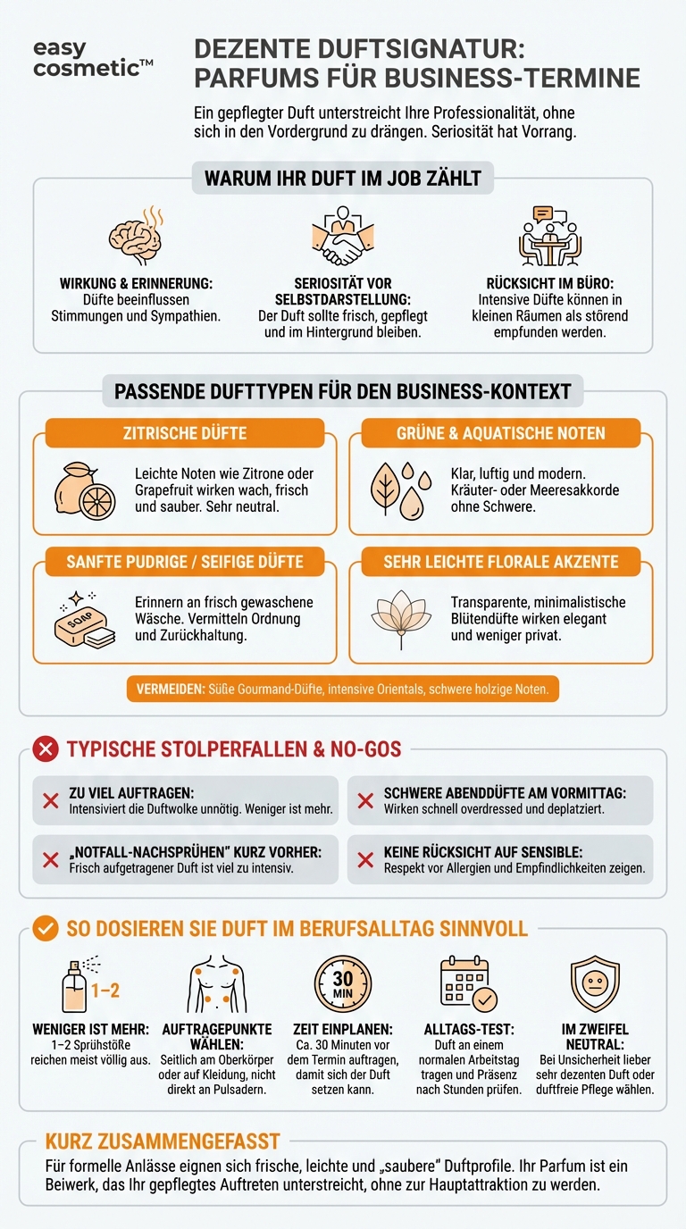 Gibt es Düfte, die besonders gut zu formellen Business-Terminen oder Bewerbungsgesprächen passen?