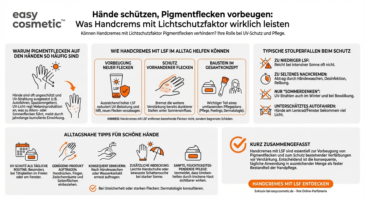 Gibt es Handcremes mit Lichtschutzfaktor gegen Pigmentflecken?
