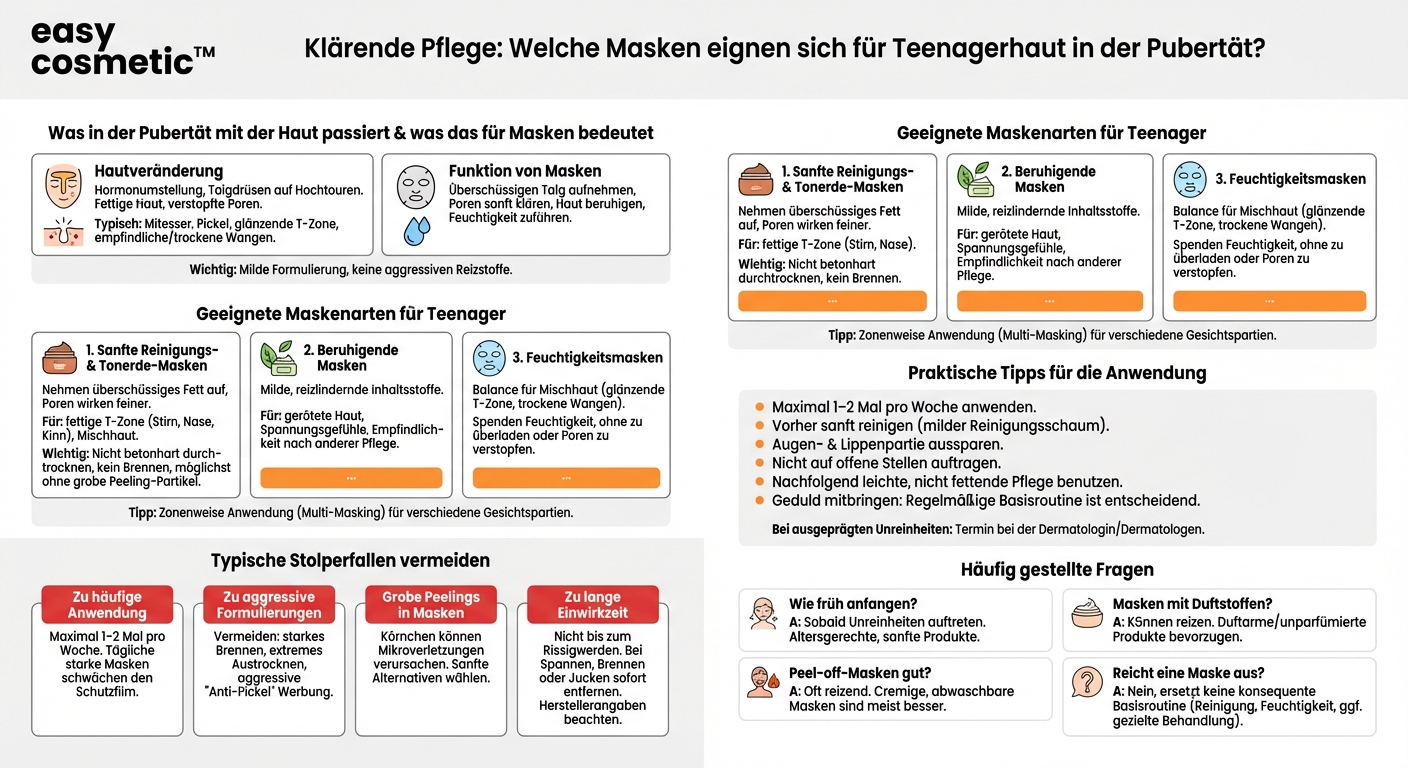 Gibt es Masken, die sich speziell für Teenagerhaut in der Pubertät eignen?