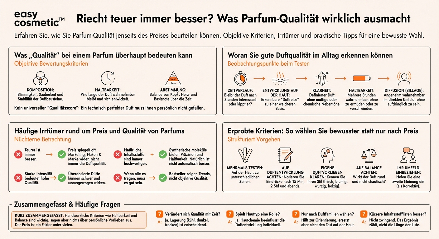 Gibt es objektive Qualitätskriterien für Parfums oder ist der Preis vor allem Geschmackssache?