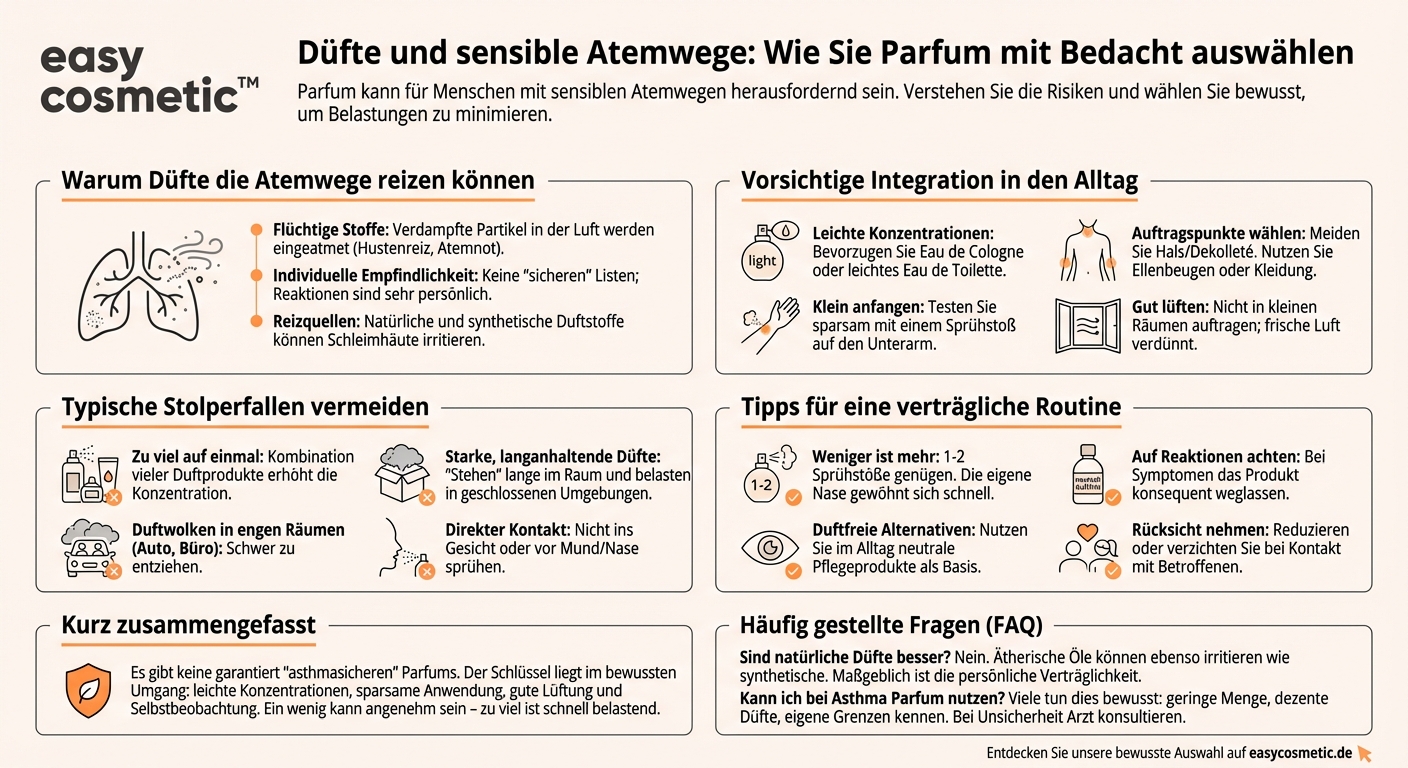 Gibt es Parfums, die sich besonders für Menschen mit Asthma oder Atemwegsproblemen eignen oder eher gemieden werden sollten?