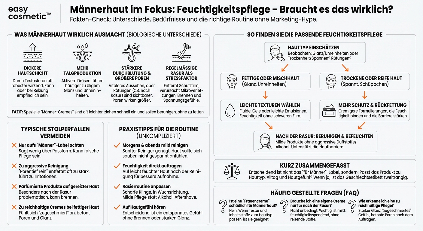 Gibt es spezielle Feuchtigkeitspflegen für Männerhaut und worin unterscheiden sie sich?