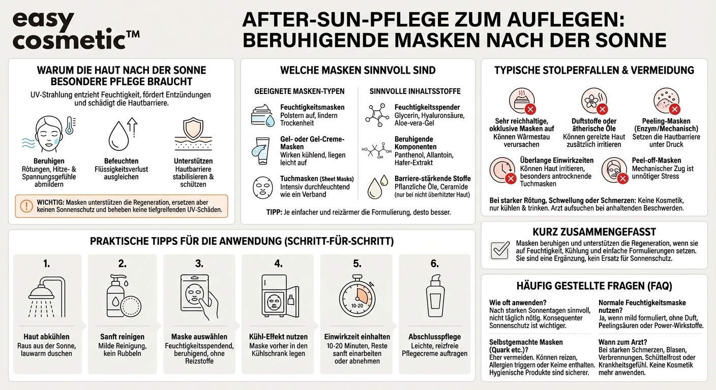 Gibt es spezielle Masken, die die Haut nach dem Sonnenbaden beruhigen und regenerieren?