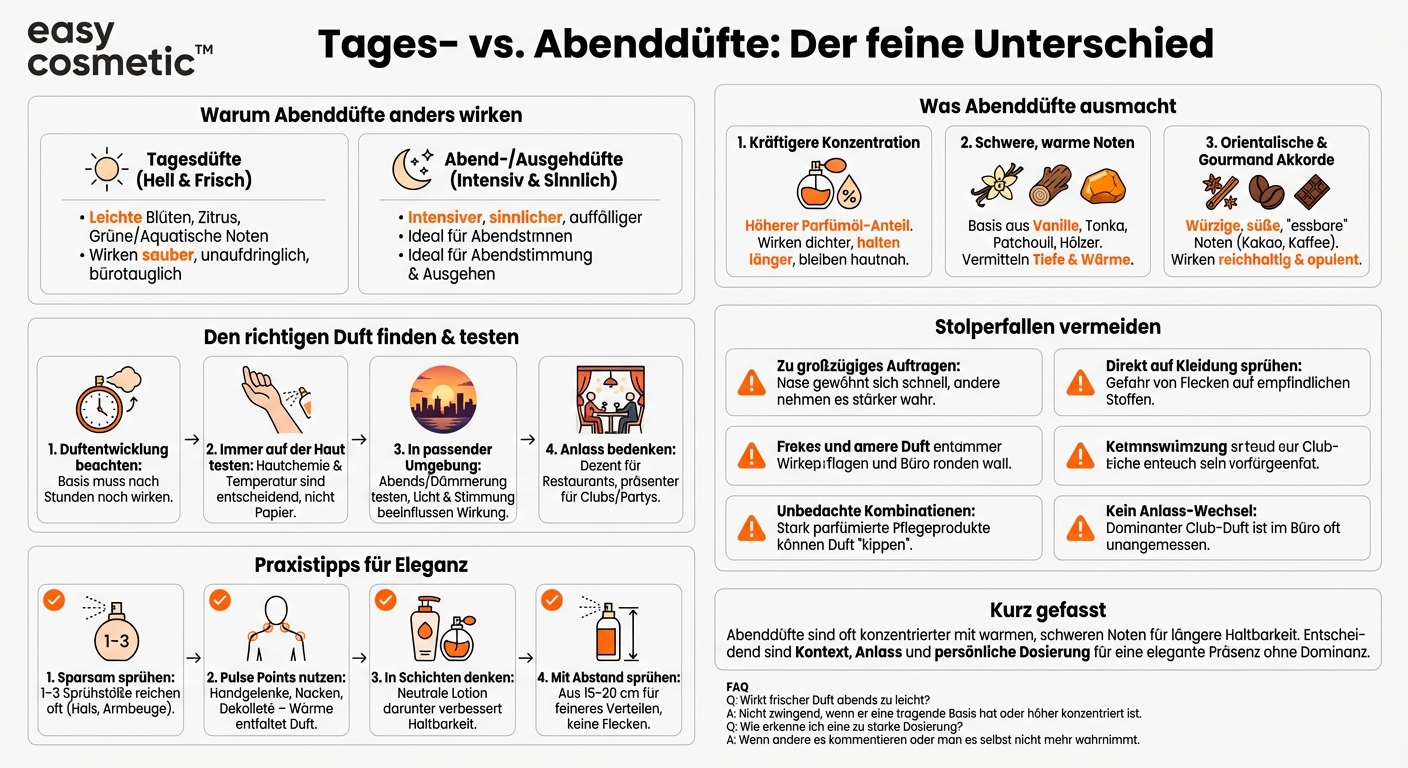 Gibt es typische Abend- oder Ausgehdüfte, die intensiver wirken als Tagesdüfte?